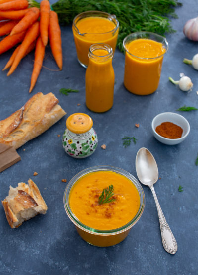gaspacho de legumes crus carotte courgette poivron