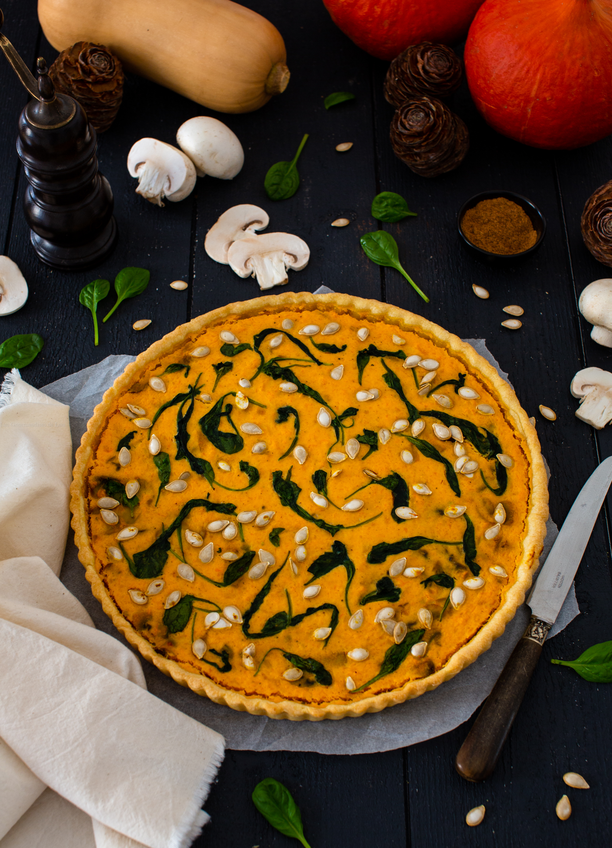 quiche butternut champignon epinard