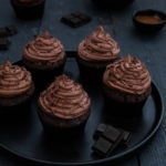 Cupcakes au chocolat coeur coulant caramel