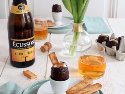 oeufs paques mousse de noix de coco caramel de cidre mouillettes au cidre