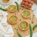 Quiches petits pois, lardons, Boursin