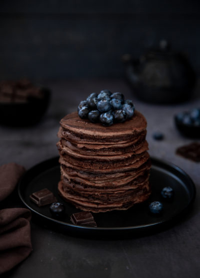 pancakes au chocolat coeur coulant