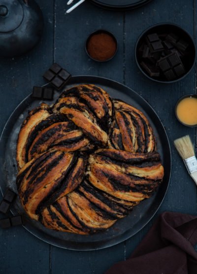 Brioche tressee au chocolat